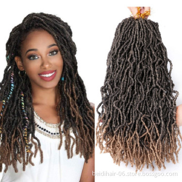Crochet Faux Nu Locs Wavy Goddess Soft Dreadlocks Synthetic Nu Gypsy Locs Preloop Hair Extension 14/18/24inch